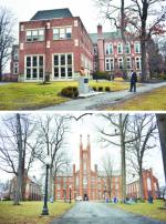 아펜젤러가 졸업한 뉴저지 드루신학교로 아펜젤러 흉상이 건물 측면에 세워져 있다(위쪽). 아펜젤러가 다녔던 프랭클린마샬대학으로 당시 모습이 그대로 남아있다(아래쪽).